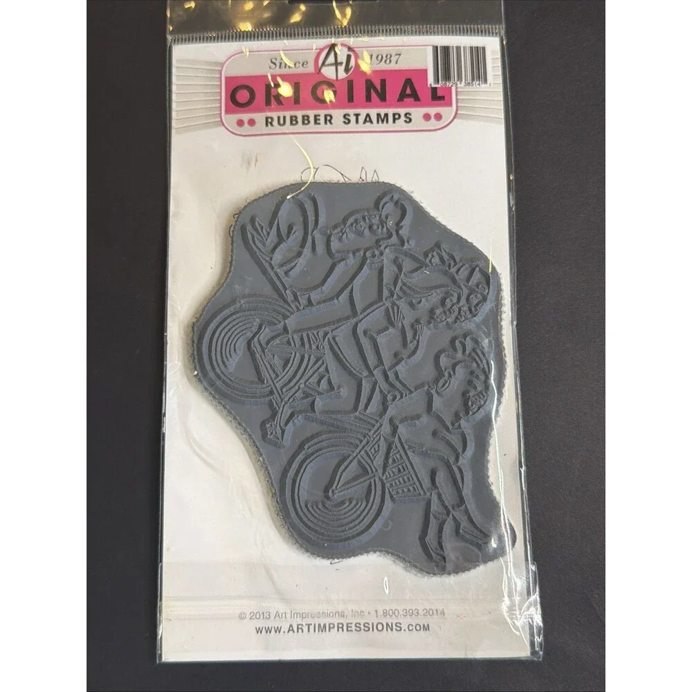 *New* Art Impressions- Girlfriends Pedal Pushers Unmounted Rubber Stamp 4238